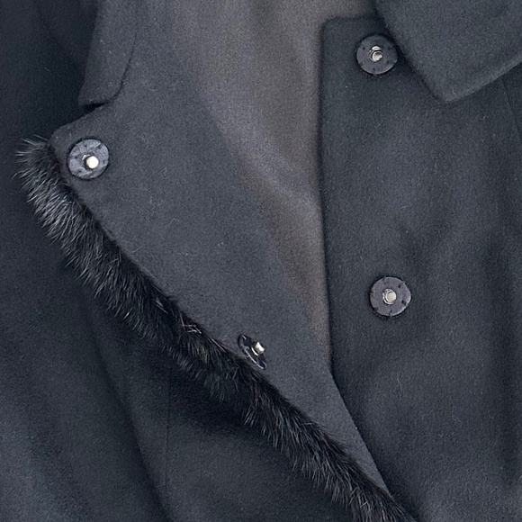 Ann Taylor Wool/Cashmere Fur Trim Blazer Black Size 14 - Picture 4 of 16